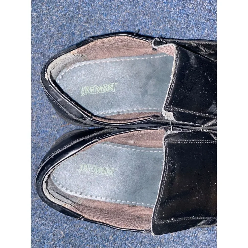Jarman men 11 slip on leather dress shoes black